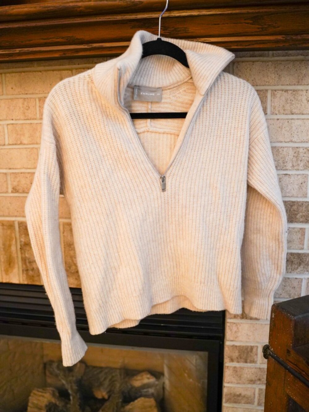 Everlane Half-Zip Sweater, Size XXS, Cream - Picture 4 of 4